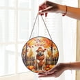 thumbnail image 2 of Happy Thanksgiving Pitbull Give Thanks Fall Beanie Scarf Welcome Stained Glass Suncatcher Terrier Dog Lover Window Hanging Sign Decor - 00020, 2 of 5