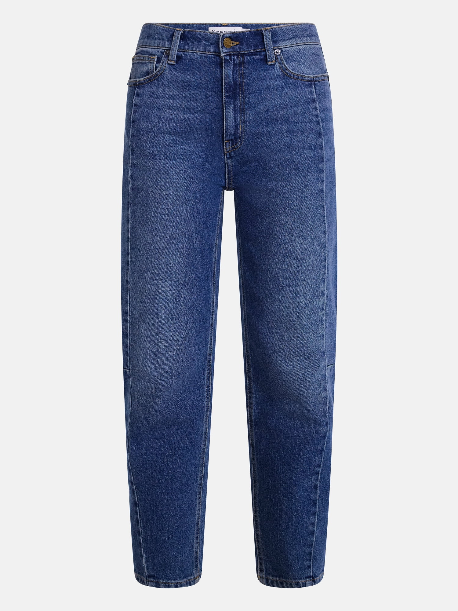 Scenario Women's and Women's Plus High Rise Barrel Jeans, 26", 28" Inseam, Sizes 0-28W