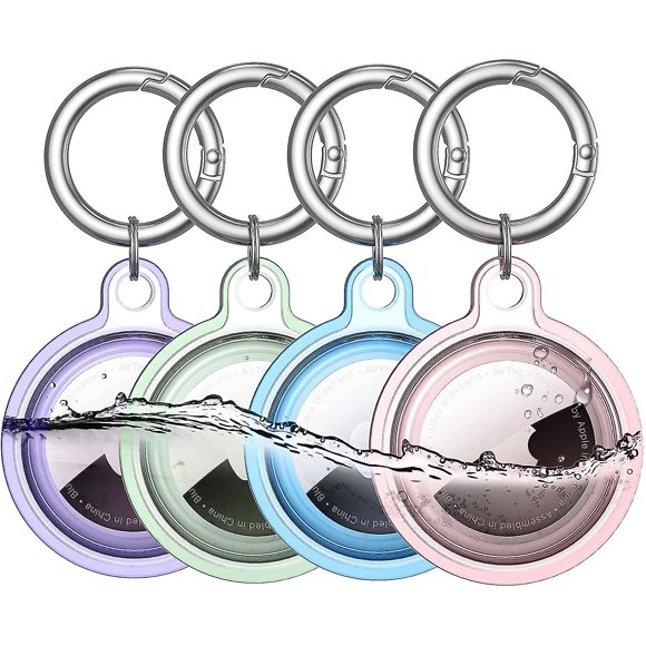 4pcs Waterproof Airtag Holder, 4 Pack Apple Airtag Keychain, Airtag Case(4 Colors)