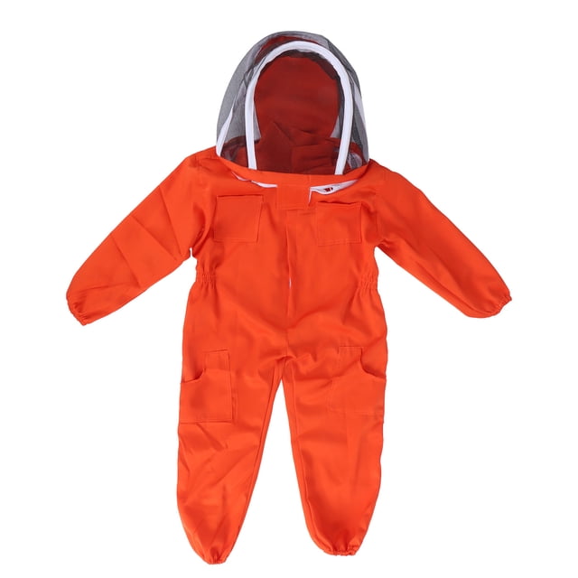 Jumpsuit, Hooded Children Beekeeping Suits Zippered For Apiculture Accessory Orange L