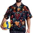 thumbnail image 4 of Love Men's Casual Hawaiian Shirts, Printed Button Down Short Sleeve Summer Beach Tops with Spread Collar - Unisex, 4 of 6