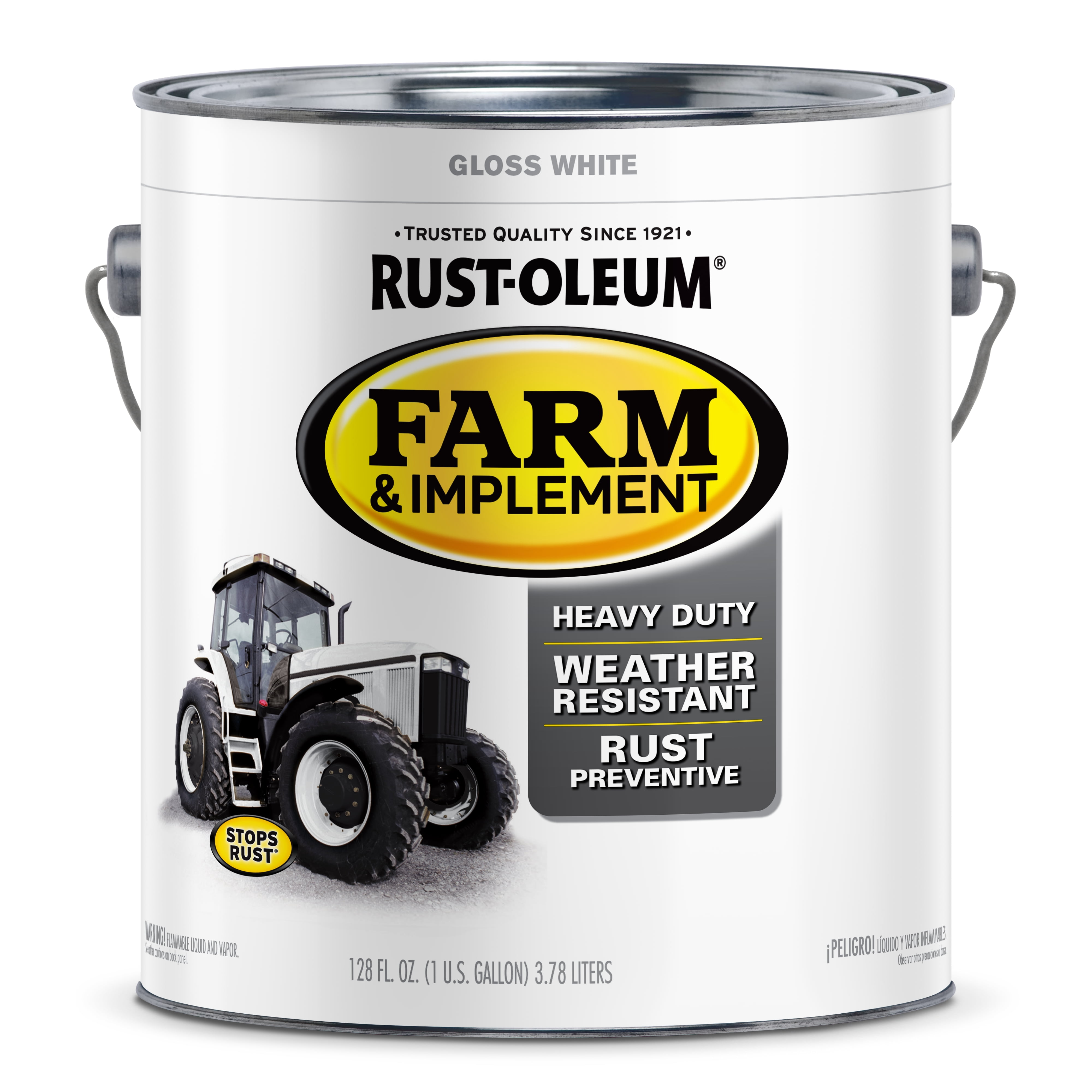 White, Rust-Oleum Gloss Farm and Implement Paint- Gallon, 1 Pack