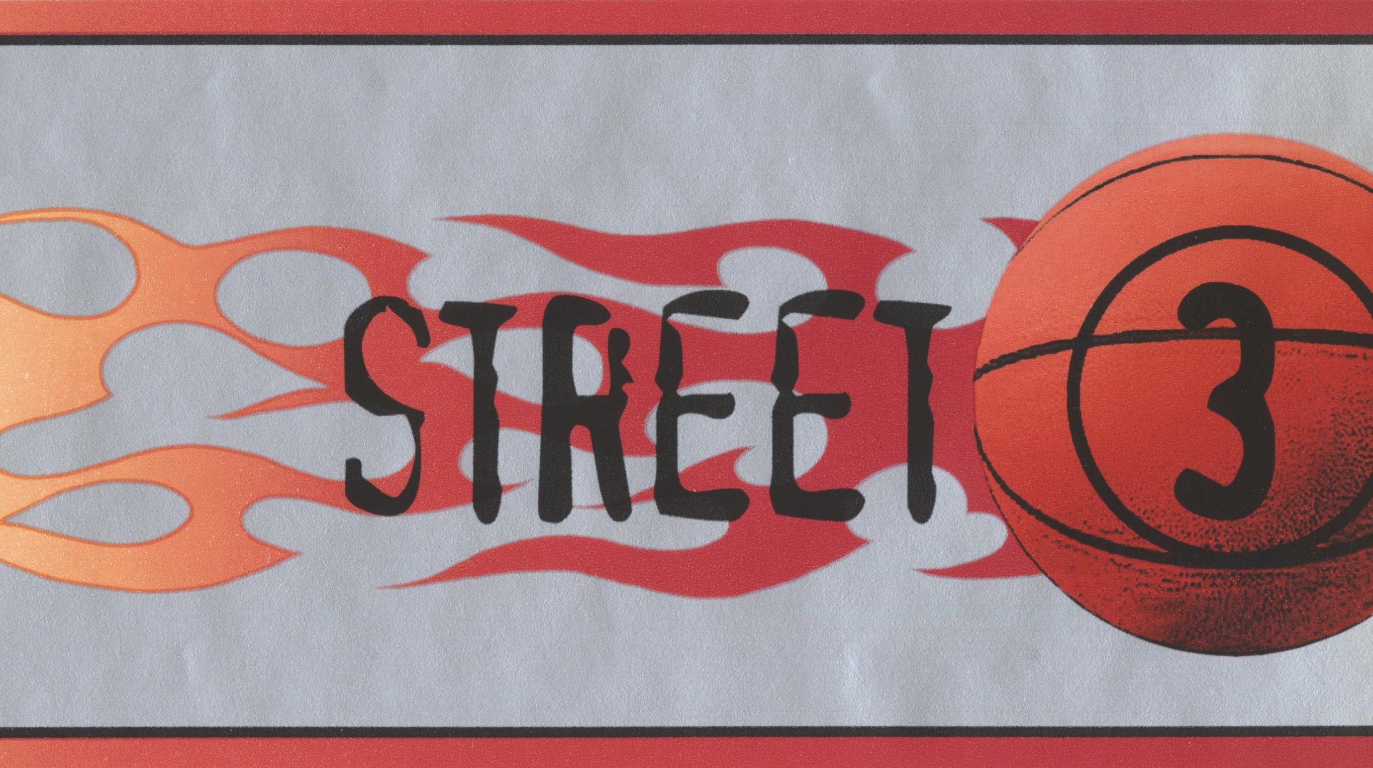 Wallpaper Border Street Justice Basketball Flames Off White Grey Wall Border For Teens Roll 15 Ft X 5 In Walmart Com Walmart Com