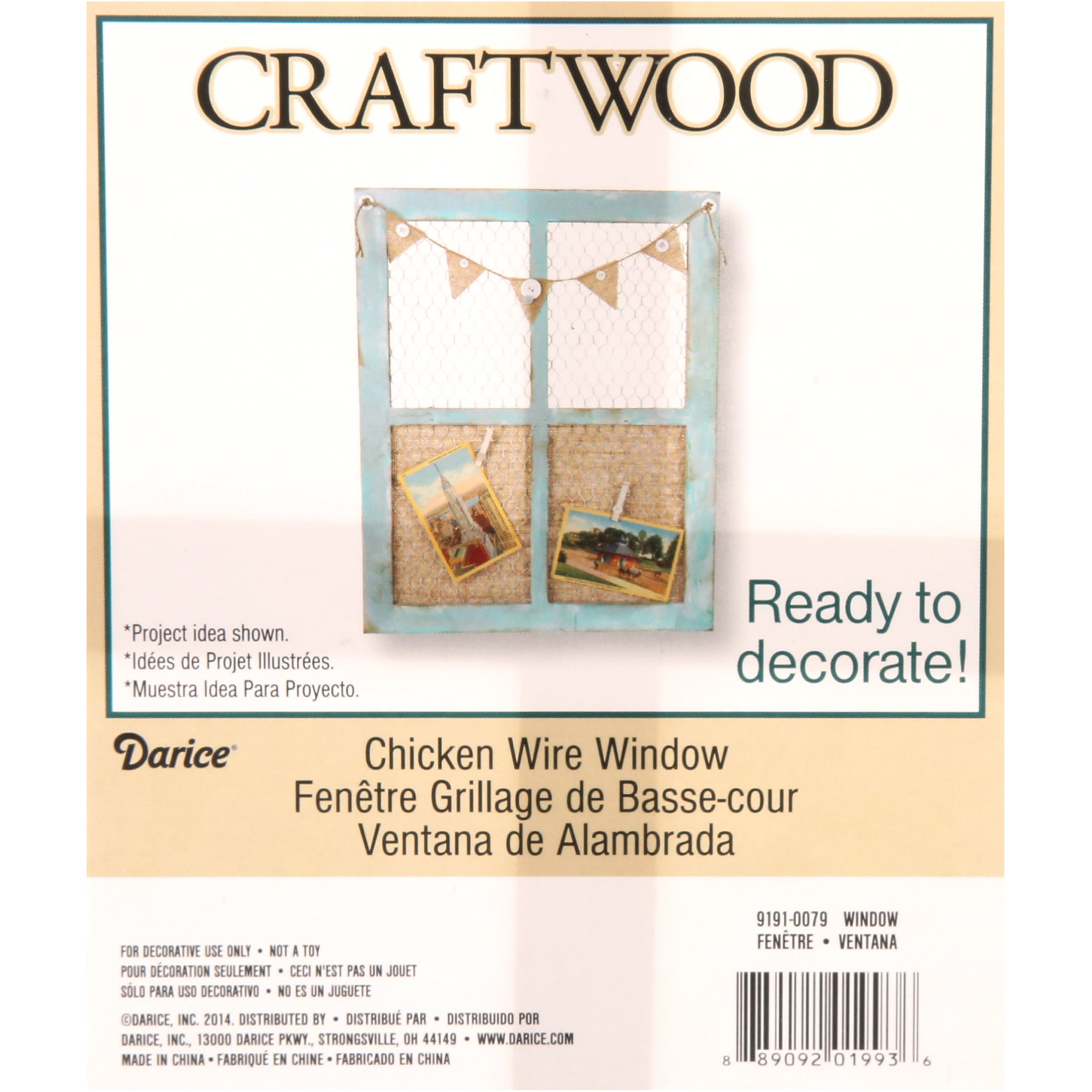 Darice Chicken Wire Frame (1pc) – Unfinished Wood Frame Ready to Decorate  and Embellish – Add Photos, Banners, Jewelry, Prints and More – Easy to  Hang – Measures 9.5”x11.5” Outside, 8x 10 Interior 