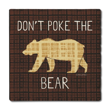 Thirstystone Poke the Bear Single Tumbled Tile Stone Coaster Create Your Own Set
