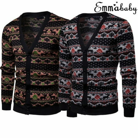 Fashion Christmas Single-breasted Jumper Sweater Mens Womens Unisex Novelty Elk (Best Novelty Christmas Jumpers)