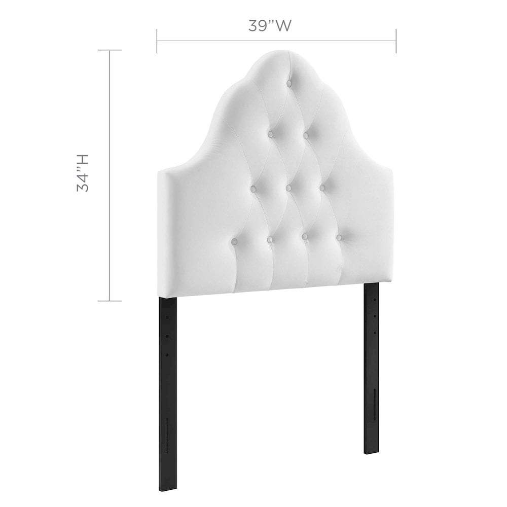 Modway Sovereign Twin Diamond Tufted Performance Velvet Headboard in White
