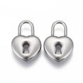 thumbnail image 3 of 10pcs Non-Tarnish 304 Stainless Steel Pendants Heart Lock Stainless Steel color 19x13x5mm Hole: 4x6mm, 3 of 3