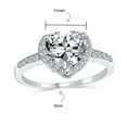 thumbnail image 5 of Bling Jewelry Womens Classic 3CT Heart Shaped Engagement Ring with Pave CZ Band in Sterling Silver, 5 of 7