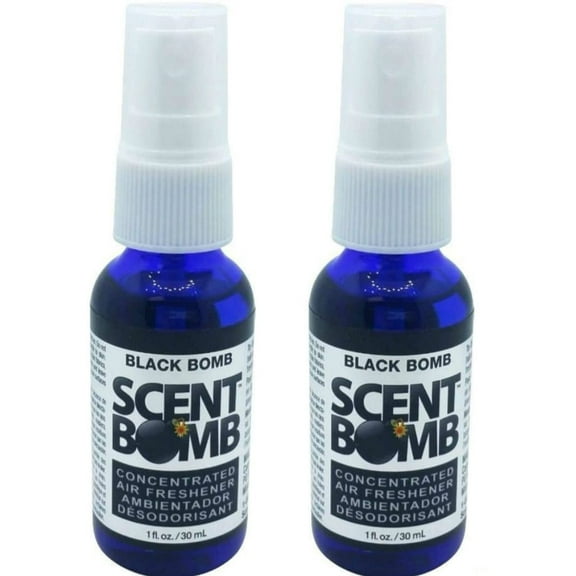 Scent Bomb Air Freshener Spray, 100 % Oil Based Concentrated Air Freshener, Air Freshener Spray for Car, Room, Bathroom and Odor Eliminator, Black Bomb, 2 Pack