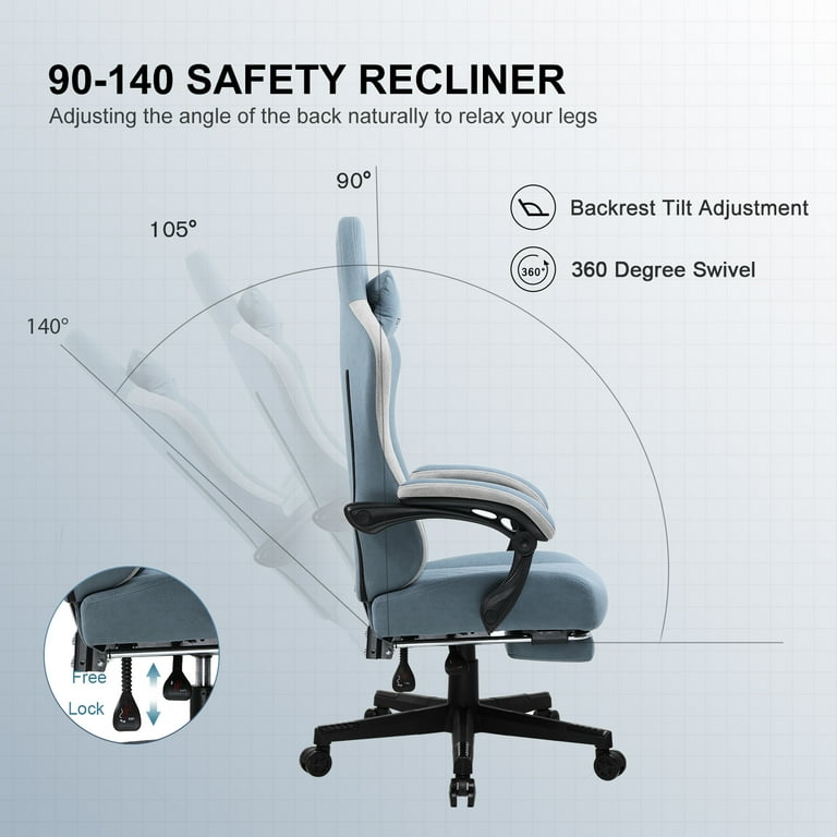 GTPLAYER Gaming Chair with Pocket Spring Cushion, Footrest