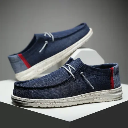 

Men‘s All Season Adjustable Laces Blue Loafers For Outdoor