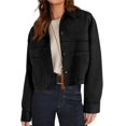 thumbnail image 2 of Chaqueta Corta de Ante Sintético para Mujer, Informal, Ligera, para Otoño e Invierno. Negro XL, 2 of 8