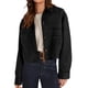 thumbnail image 2 of Chaqueta Corta de Ante Sintético para Mujer, Informal, Ligera, para Otoño e Invierno. Negro XL, 2 of 8