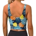 thumbnail image 3 of Fotbe Sunflowers Pattern Womens' Sports Bra Longline Wirefree Padded with Medium Support Sports Moisture-Wicking Workou Vest,Tank Top-X-Large, 3 of 9