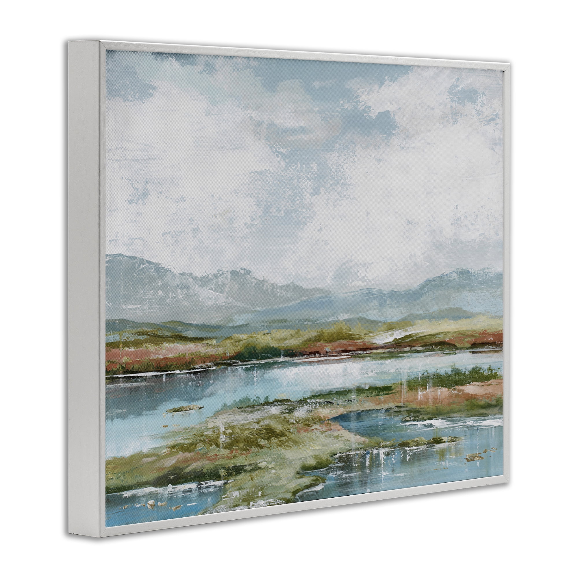 Stupell Industries Modern Paint Landscape Landscape Painting White Framed Art Print Wall Art, 30 x 24