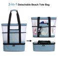 Vbiger Beach Bag for Women, Mesh Tote Bag W/ 9 Pockets Waterproof Pool