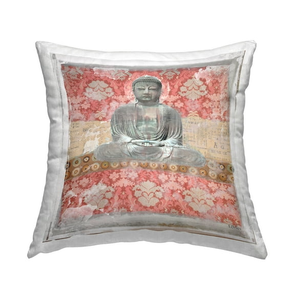 Stupell Industries Traditional Buddha Spiritual Collage Printed Throw Pillow Design by Irena Orlov