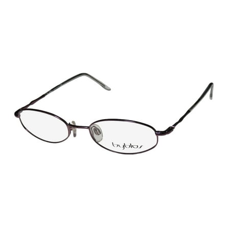 New Byblos 778 Mens/Womens Designer Full-Rim Shiny Plum Popular Shape Oval Affordable Hip Frame Demo Lenses 50-18-135 Spring Hinges Eyeglasses/Spectacles