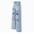 thumbnail image 4 of XIMIN Girls Baggy Jeans Wide Leg Ripped Butterfly Print Jeans High Elastic Waisted Straight Leg Denim Pants Cute Summer Trousers Y2K Graphic Streetwear, 4 of 7