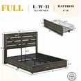 thumbnail image 3 of Papajet Full Size Farmhouse Bed Frame with 4 Drawers & Headboard, Heavy Duty Slats, Black, 3 of 8
