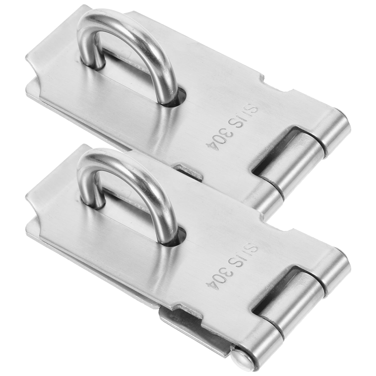 KIMIWISE 5 Inch Stainless Steel Door Hasp – Heavy Duty Black Padlock Latch For Gates, Doors & Cabinets, Brushed Finish, 1 Pack