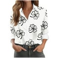 thumbnail image 2 of Neewe Button Down Shirts for Women Dressy Floral Printed Long Sleeve Blouse Business Casual Work Tops, 2 of 6