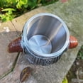 thumbnail image 4 of Stainless Steel Skull Mug Viking ram homed Pit Lord Warrior Beer Goat Horn Resin tankard Coffee Mugs Tea Cup Halloween bar Gift, 4 of 6