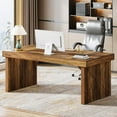 thumbnail image 5 of Tribesigns 63 Inch Executive Computer Desk, Rustic Simple Wood Office Desk, Large Study Writing Table Business Workstation for Home Office, 5 of 6