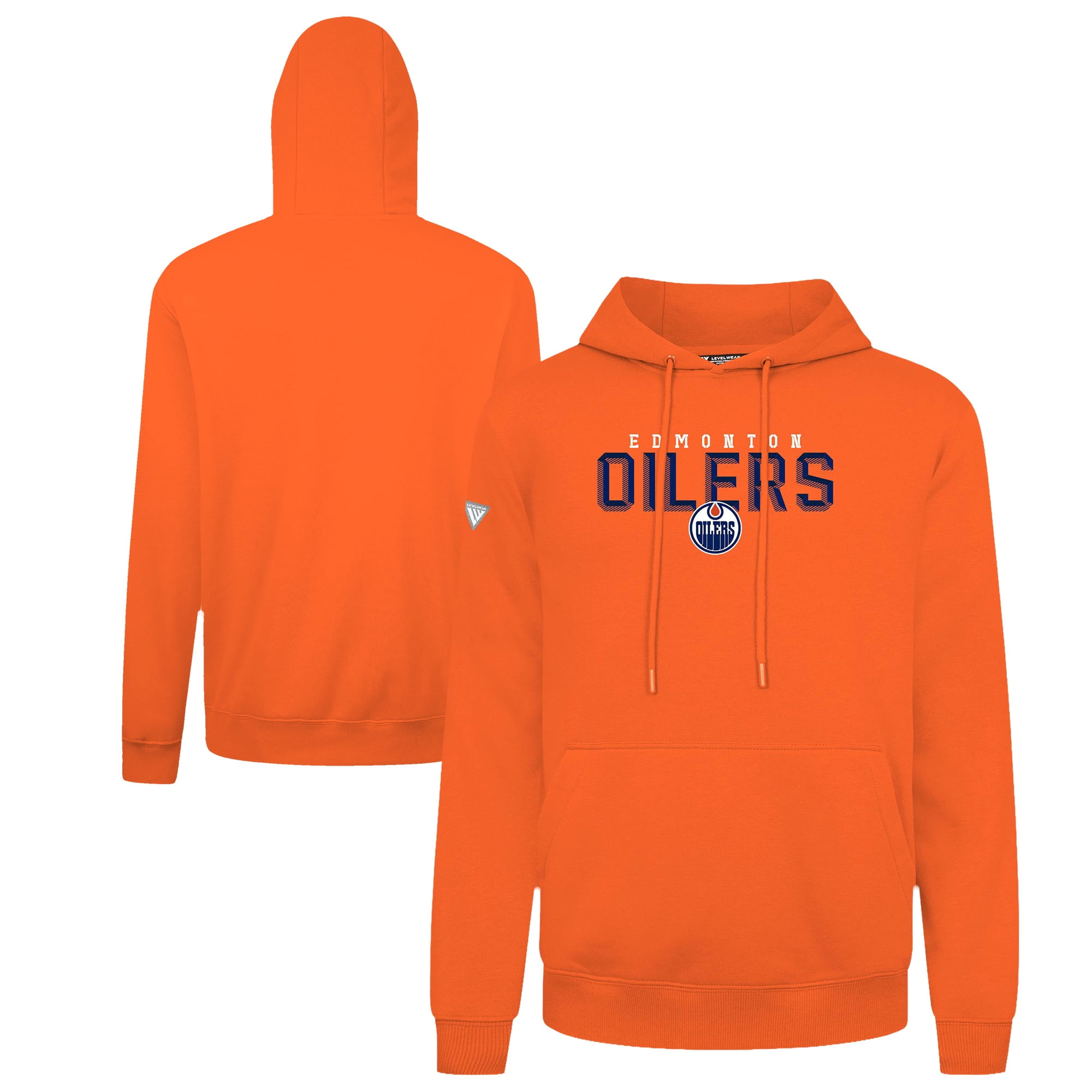 Men's Levelwear Orange Edmonton Oilers Podium Carve Pullover Hoodie
