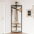 thumbnail image 6 of 6-Hook Coat Rack with Shoe Bench & Shelf – Freestanding Corner Entryway Organizer, Clothes and Shoe Storage for Home, Bedroom, Office, 6 of 18