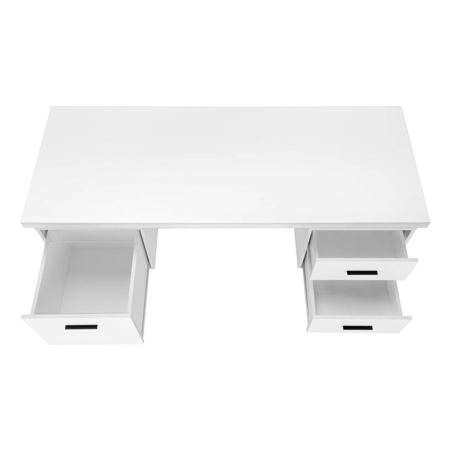 Monarch Specialties Computer Desk, Home Office, Laptop, Storage Drawers, 60"L, Work, White Laminate