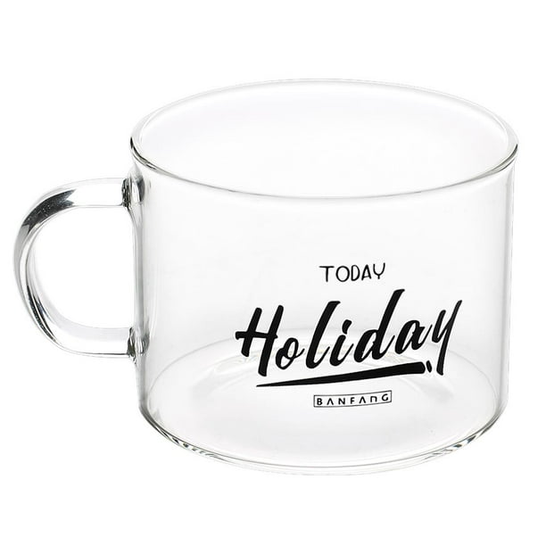 Bewildely Vaso de vidrio Carta resistente a altas temperaturas Taza de agua Exquisita taza de bebida fría Gran capacidad Taza de bebida extra fría Barra de herramientas No. 4 Bewildely HA027142-04