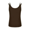 thumbnail image 5 of Erwazi Women's Solid Color Crew Neck Double Strap Cami Sleeveless Slim Fit Casual Trendy Tank Top, 5 of 6