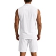 thumbnail image 3 of Débardeur d'Été Sans Manches en Lin Uni pour Tenue Décontractée Quotidienne pour Hommes, 3 of 5