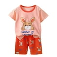 thumbnail image 2 of hengsof Cute Summer Short Sleeve Crew Neck T-Shirt Shorts Set Suitable for Boys Aged 6 Months To 9 Years Lightweight Soft Printed Boys' Clothing Set, 2 of 3