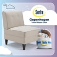 thumbnail image 2 of Serta Copenhagen Slipper Chair, Polyester Woven Fabric, Tufted Backrest, Sinuous Spring Cushion Seat Cream, 2 of 10
