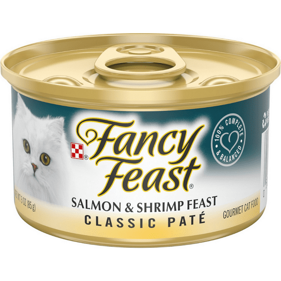 ( 4 Pack ) Fancy Feast Classic Pate Salmon & Shrimp Wet Cat Food, 3 oz cans