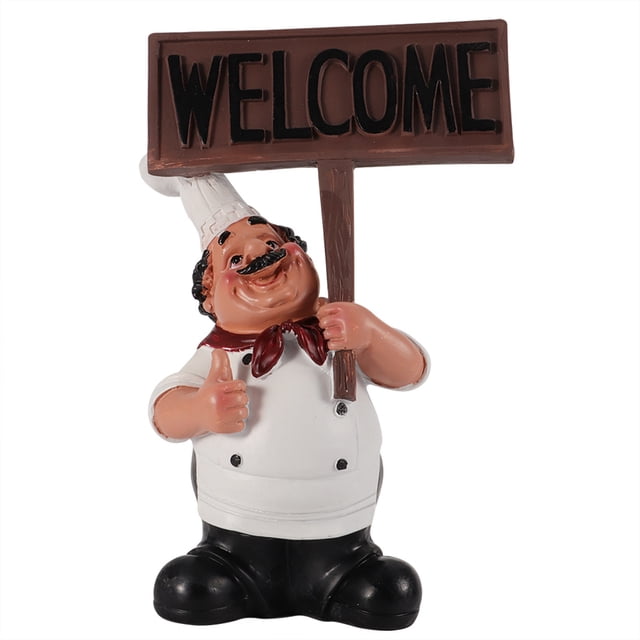 Figuras de chef de resina, adorno, estatua, modelo, artesanía, decoración, bar, cafetería (n.° 1)