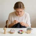 thumbnail image 2 of Hioecau Darning Loom Kit Darning Egg Darning Mushroom Knit Patch Kit Speedweve Mini Darning Loom Thread Large Eye Needles Pin Cushion for Darning Socks Sweaters, 2 of 8