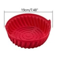 thumbnail image 2 of Reusable Silicone Fryer Basket Liner for Air Fryers | 7.5 Inch Round Pot Insert | Fits 4.2QT & Larger Models | BPA-Free Non-Stick Cooking Accessory | Easy Clean & Dishwasher Safe, 2 of 3