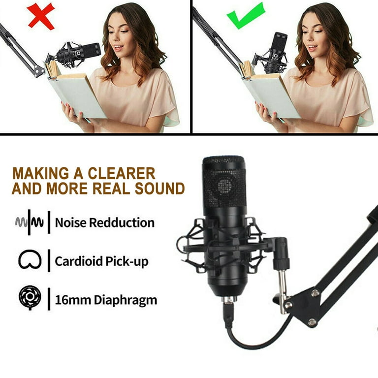 USB Podcast Studio Condenser Mic, Recording Condenser Microphone Kit