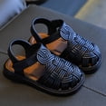 thumbnail image 3 of Toddler Girl Gladiator Strappy Sandals Kids Summer Open Toe Adjustable Ankle Strap Outfoor Lightweight Soft Sole Flat Shoes Black 6.5 Toddler, 3 of 5