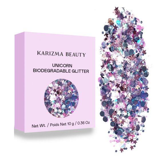 Brillo grueso biodegradable estroboscópico de unicornio // Karizma Beauty Silver Bio Glitter Eco Glitter Face Glitter Festival Chunky 10g