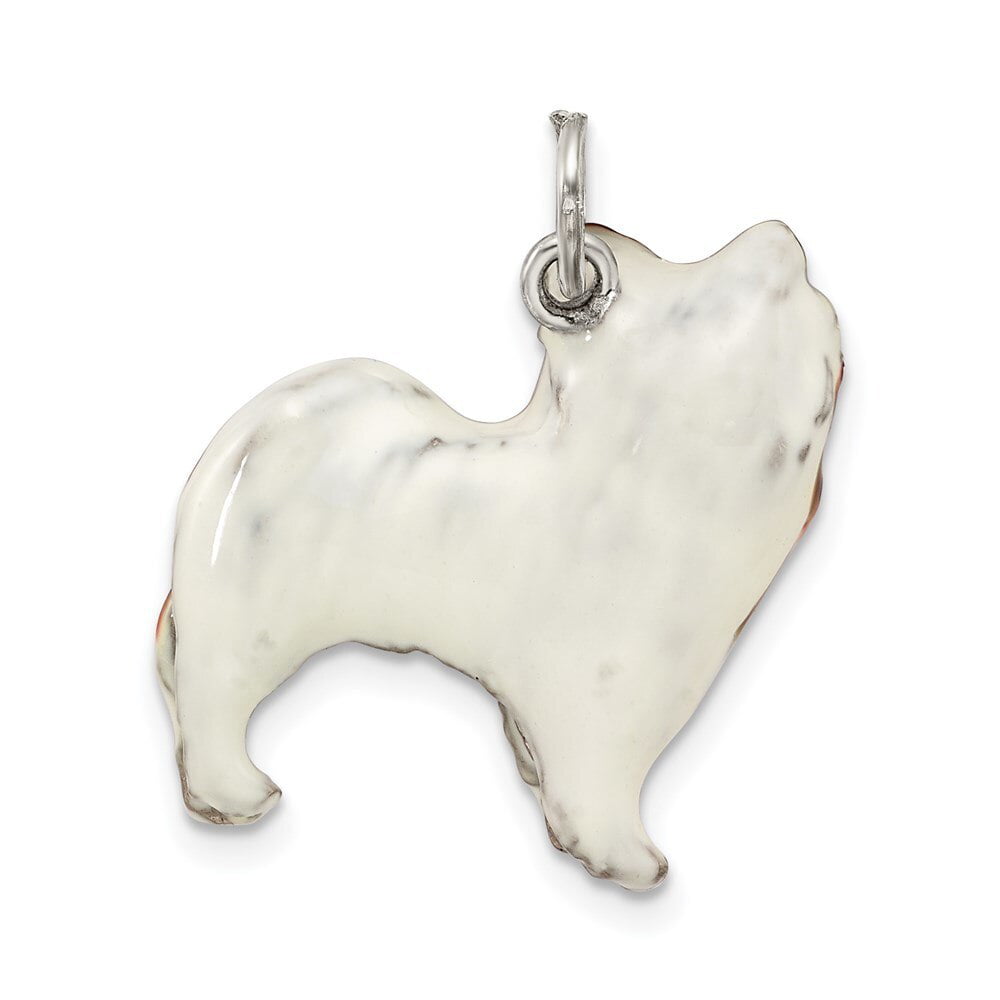 Enamel Antique Silver Papillon Dog Necklace Pendant Pets Jewelry Gifts for  Women