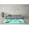 thumbnail image 3 of Ahgly Company Indoor Rectangle Abstract Turquoise Blue Modern Area Rugs, 8' x 10', 3 of 4