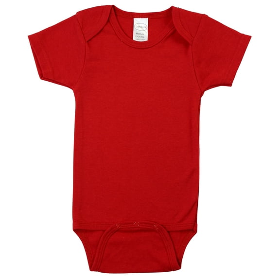 Bambini Red Interlock Short Sleeve Bodysuit (Baby Boys or Baby Girls, Unisex)