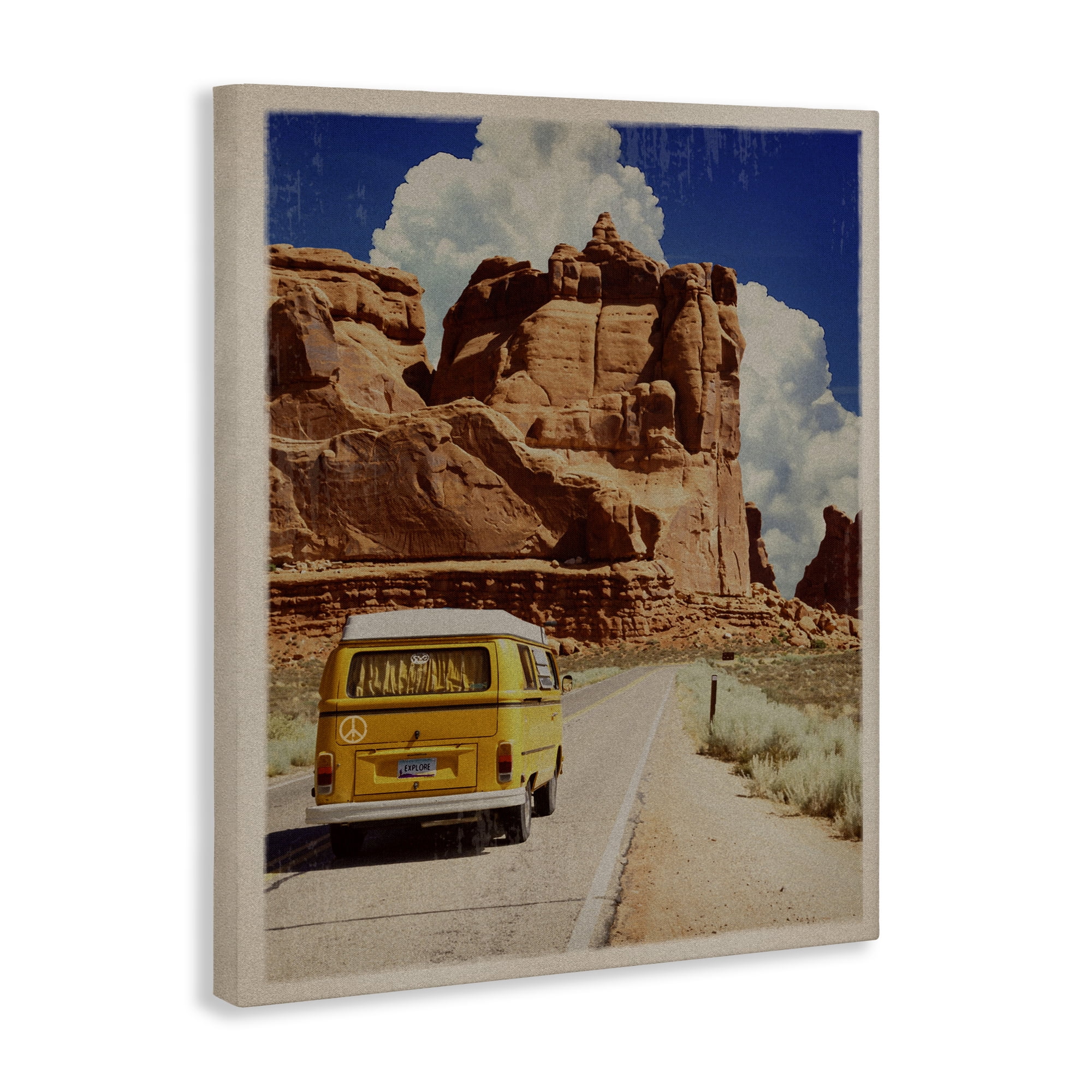 Retro Desert Adventure Canvas Wall Art, design by Old Red Truck