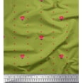 thumbnail image 1 of Soimoi Green polyester Crepe Fabric Artistic Flower & Dots Print Sewing Fabric Yard 42 Inch Wide, 1 of 3