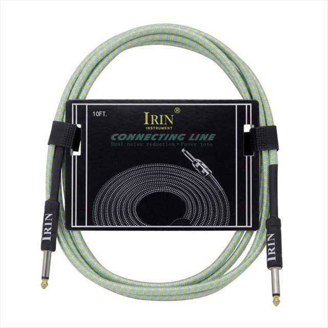 Cable de Guitarra, Accesorio para Instrumentos de Cuerda, Cable de Audio Sin Ruido, Cable de Reducción de Ruido (10 M), Verde y